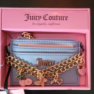 NWT Juicy Couture Charm Card Case in Sage Green - Gift Box Included